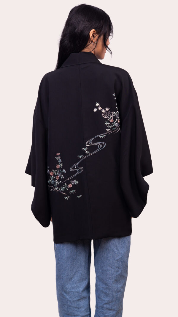 Black Embroidered Haori
