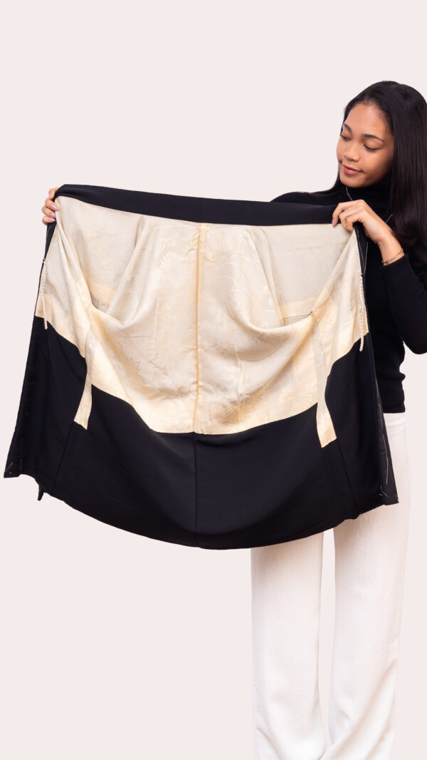 Black Embroidered Haori — Botanical Back Motif