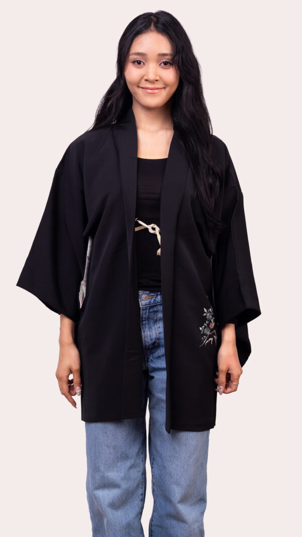 Black Embroidered Haori