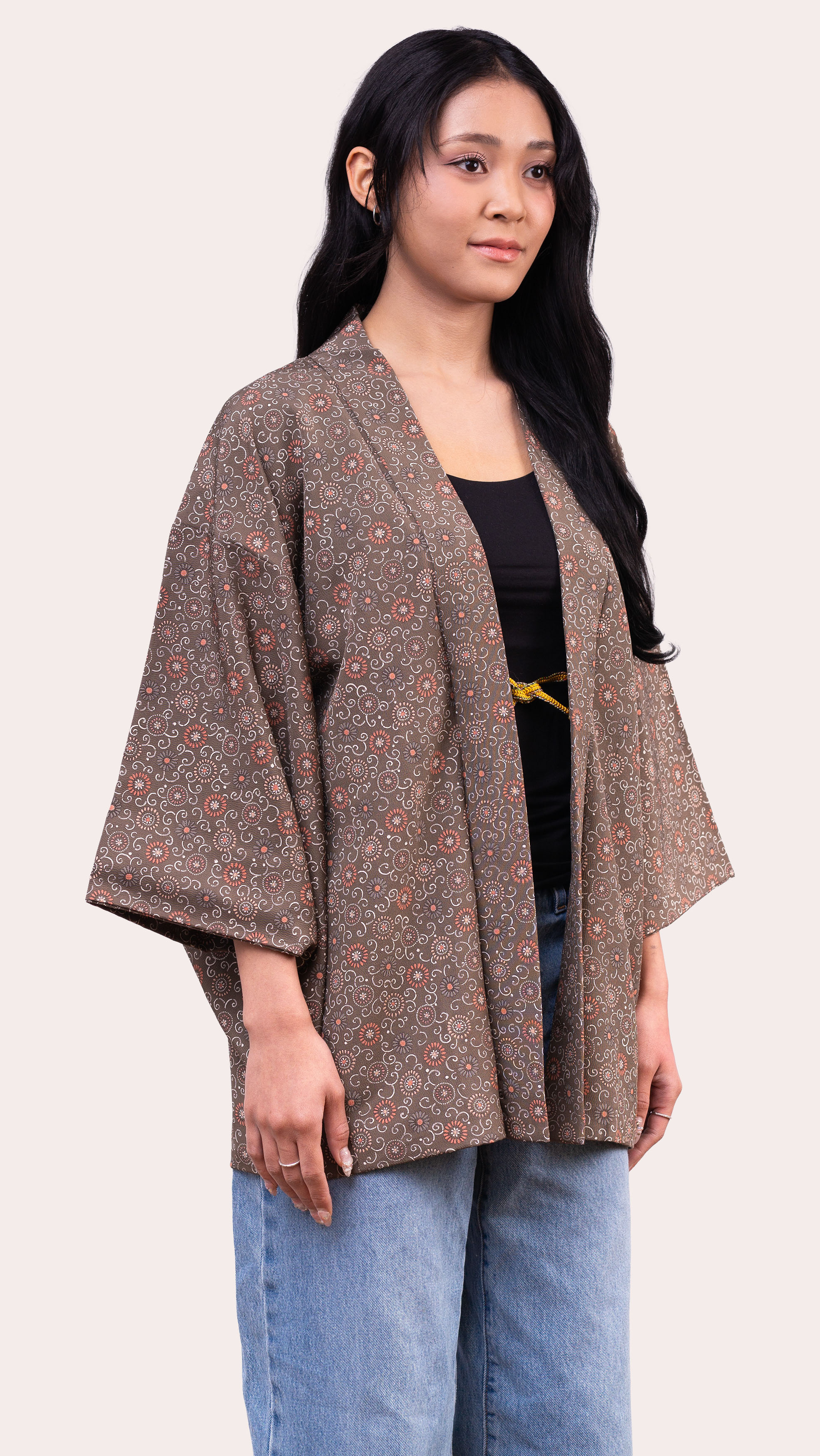 Casual Haori Jacket — Vintage Pebble Print