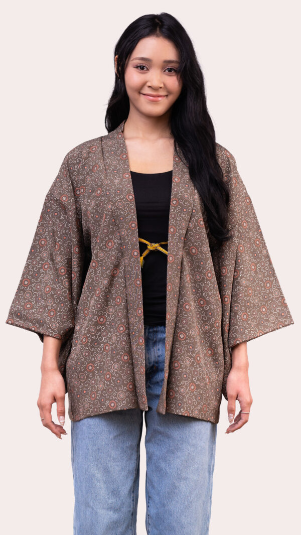 Casual Haori Jacket — Vintage Pebble Print