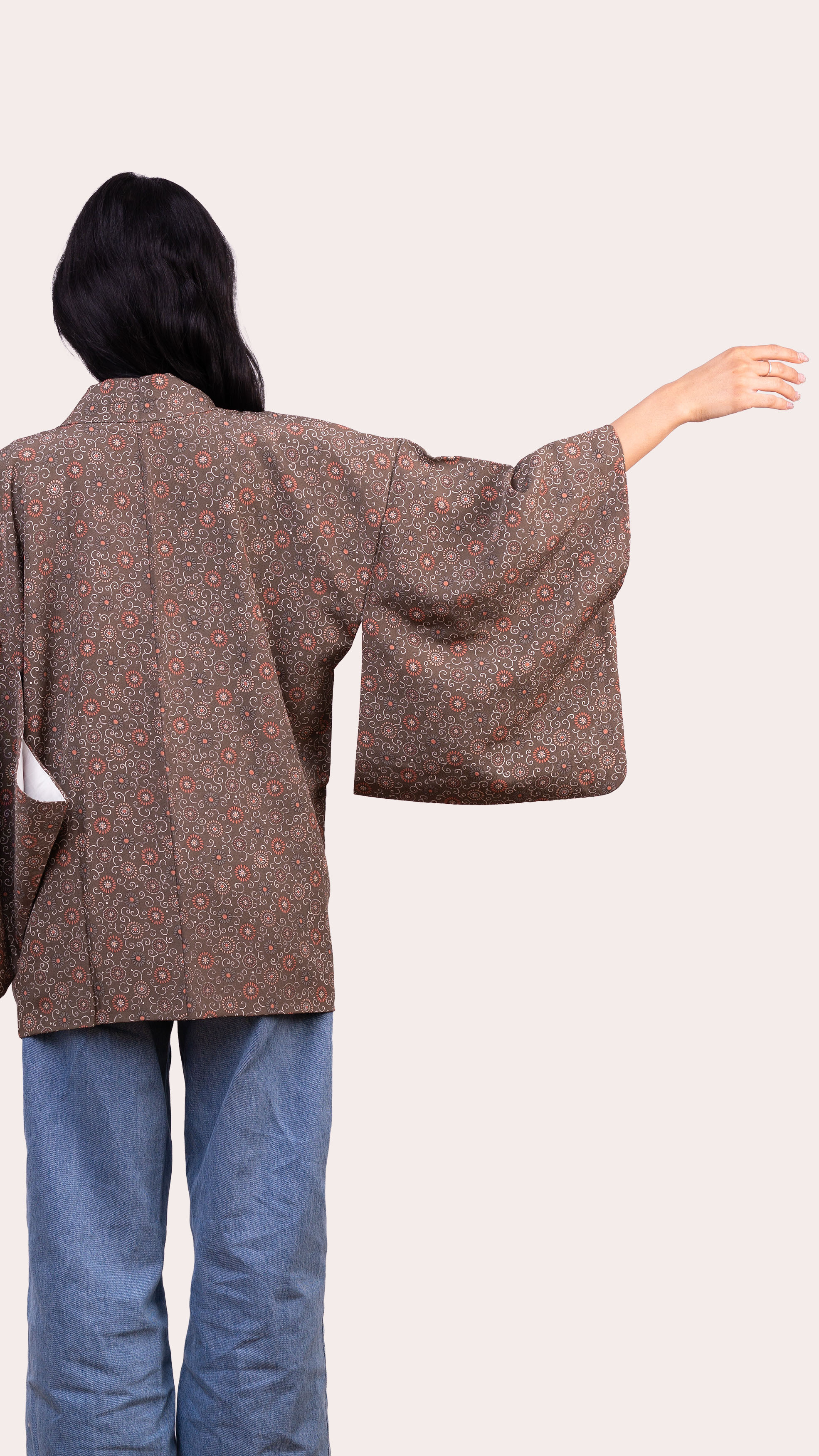 Casual Haori Jacket — Vintage Pebble Print