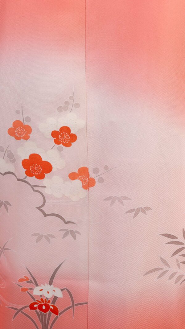 Coral Michiyuki Jacket — Double breasted Floral Accent