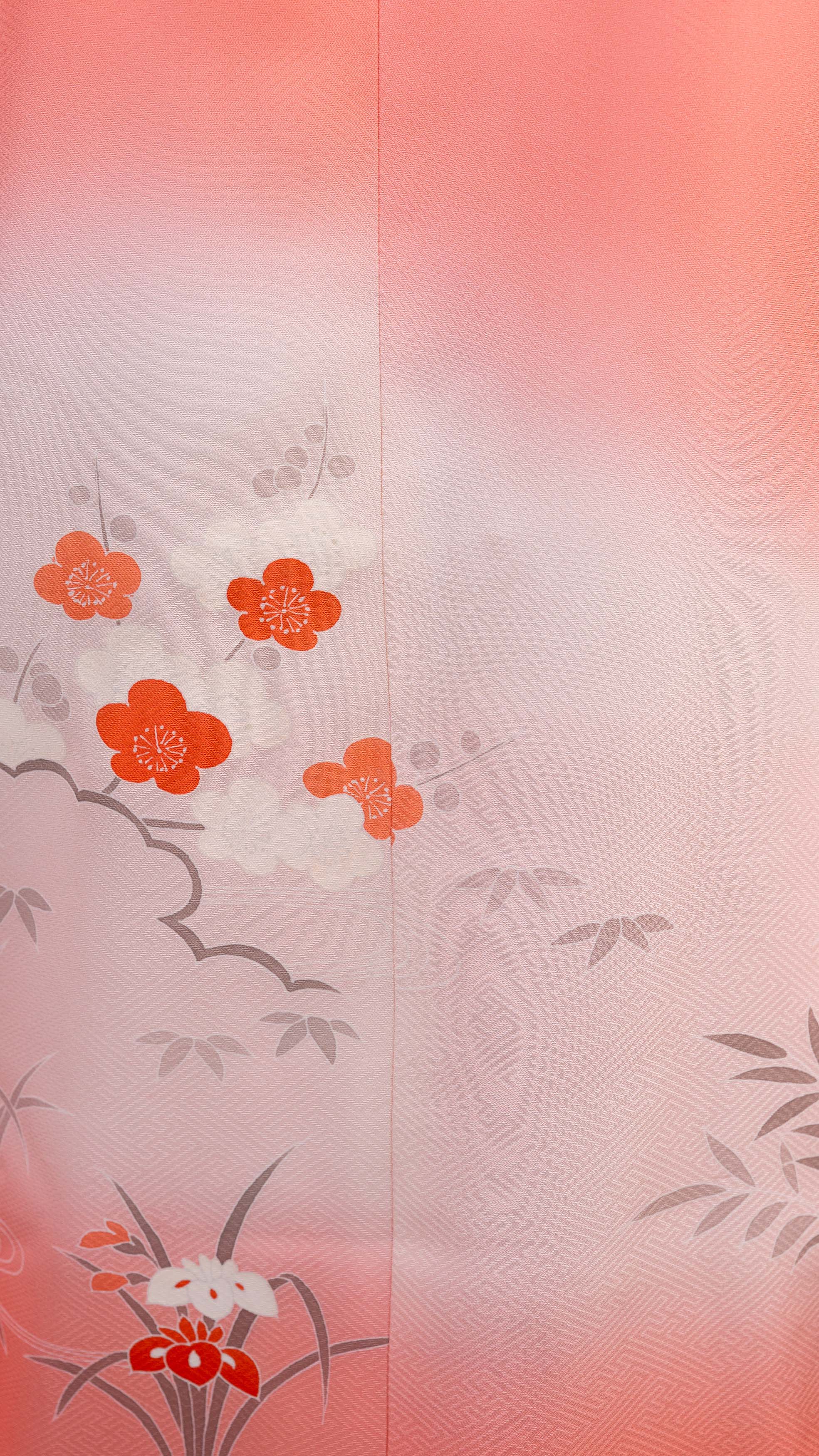 Coral Michiyuki Jacket — Double breasted Floral Accent