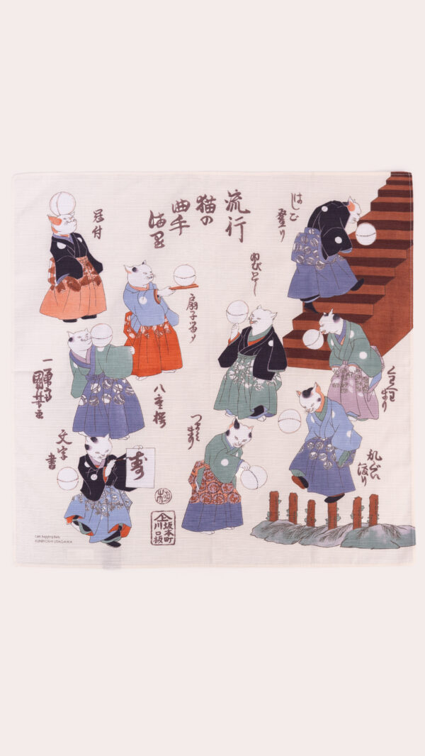 Furoshiki – Cats Juggling Balls by Kuniyoshi Utagawa