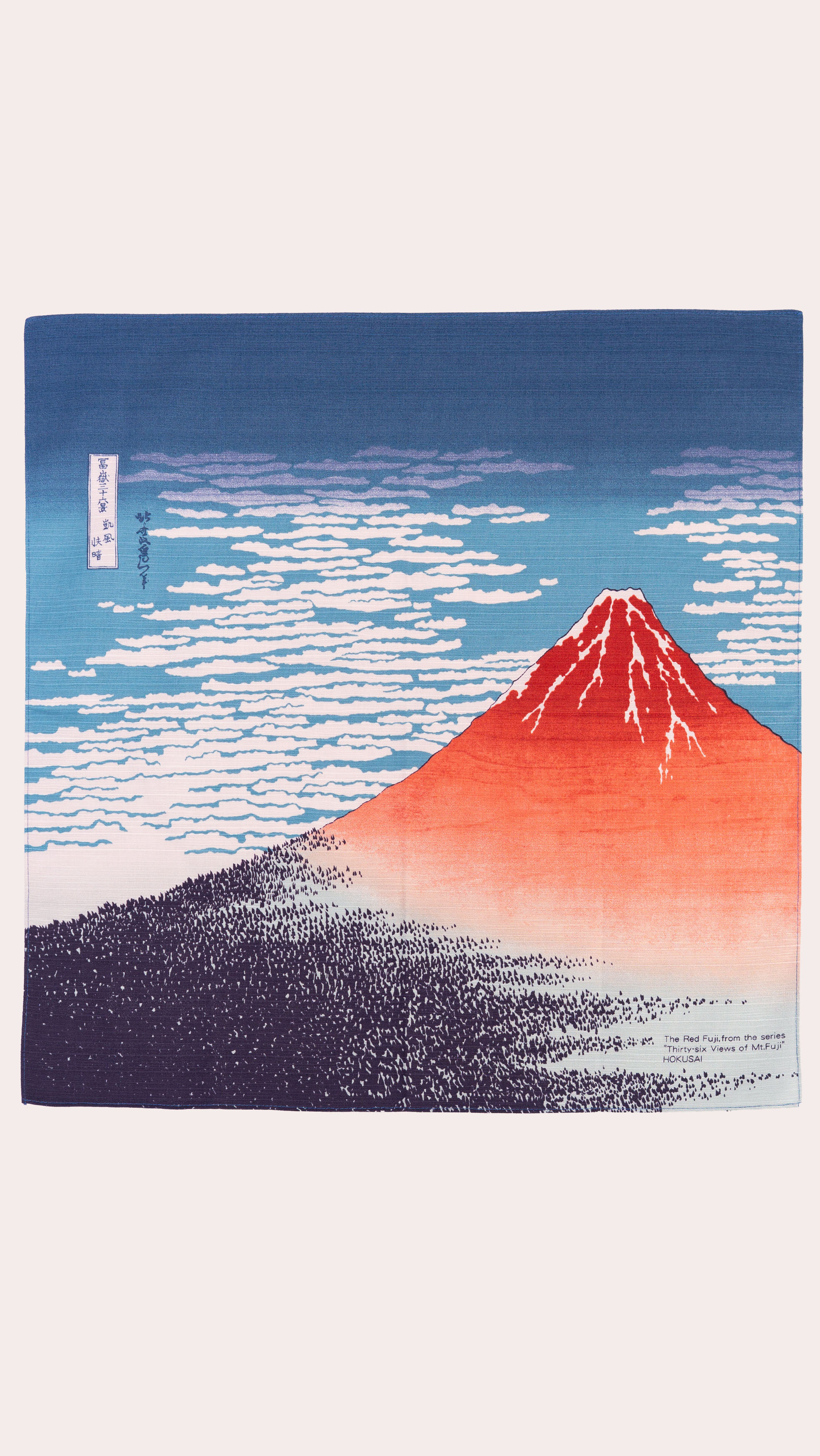 Furoshiki – “Red Fuji” by Hokusai Katsushika