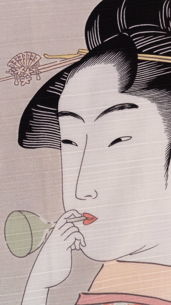 Furoshiki – Woman with Glass Toy by Utamaro Kitagawa