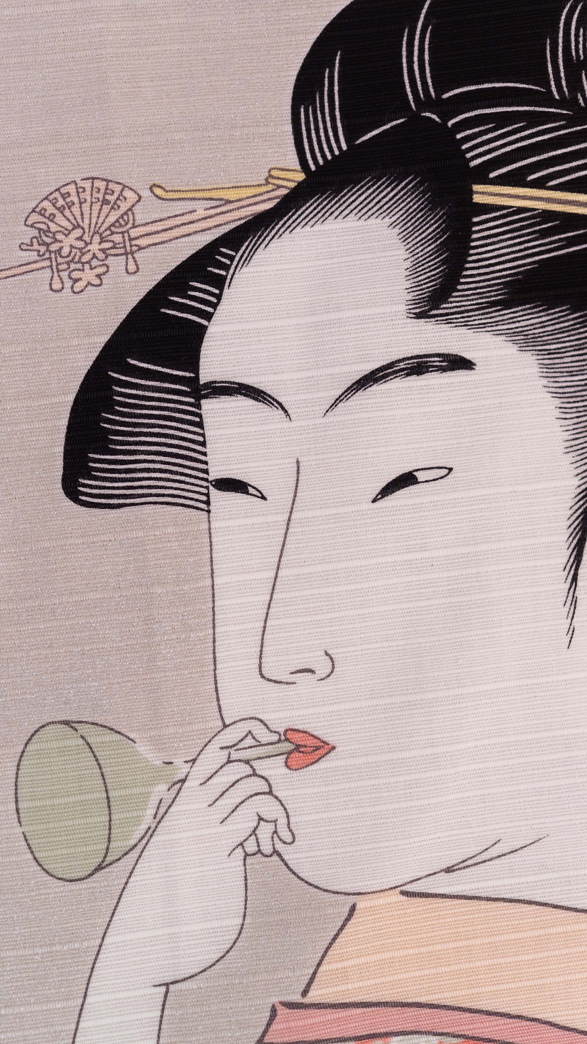 Furoshiki – Woman with Glass Toy by Utamaro Kitagawa