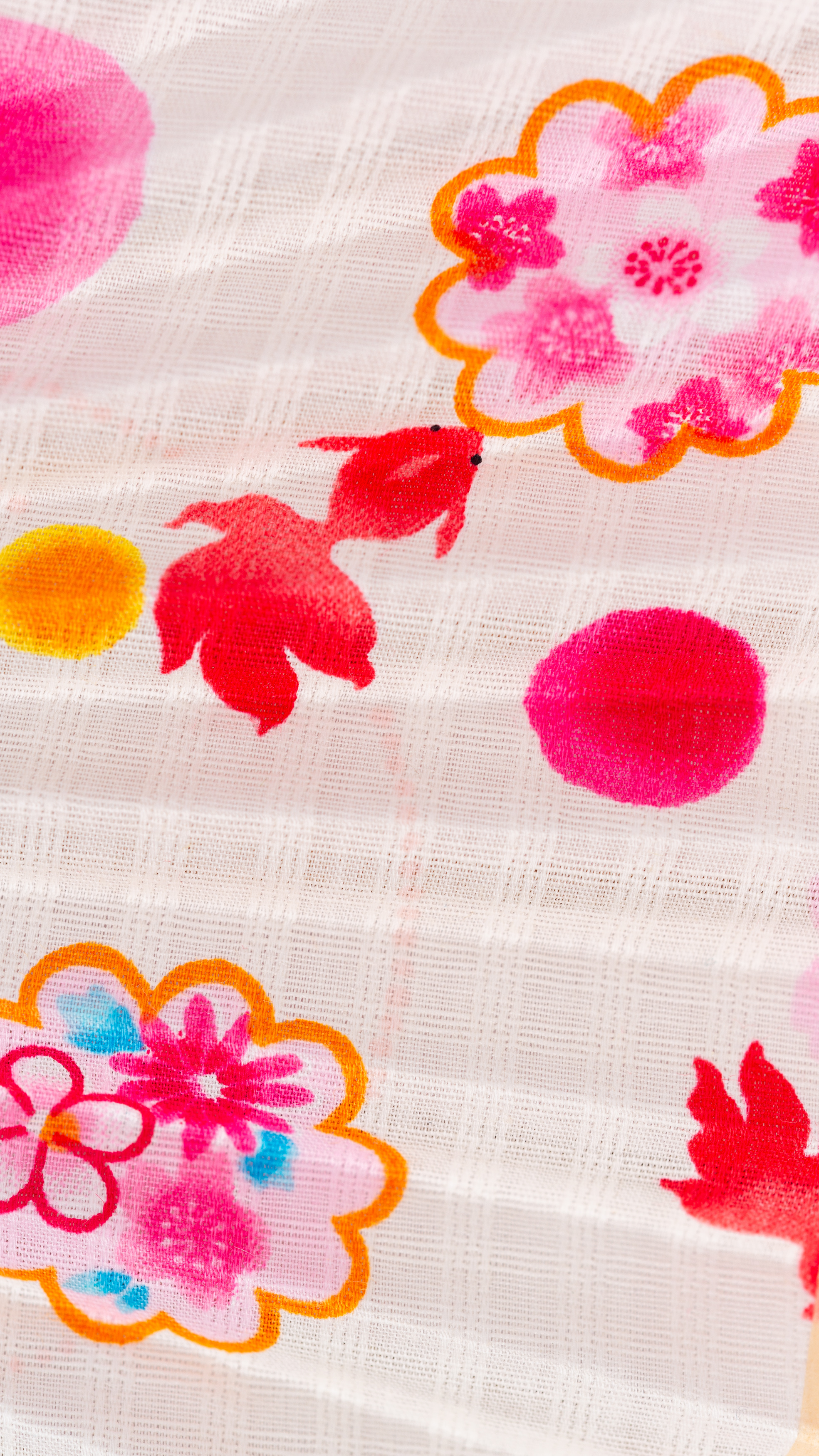 Japanese Paper Fan – Goldfish & Floral Design