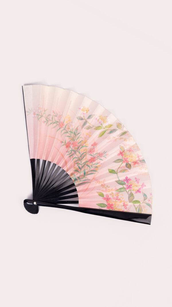 Japanese Paper Fan – Pink Floral Gradation