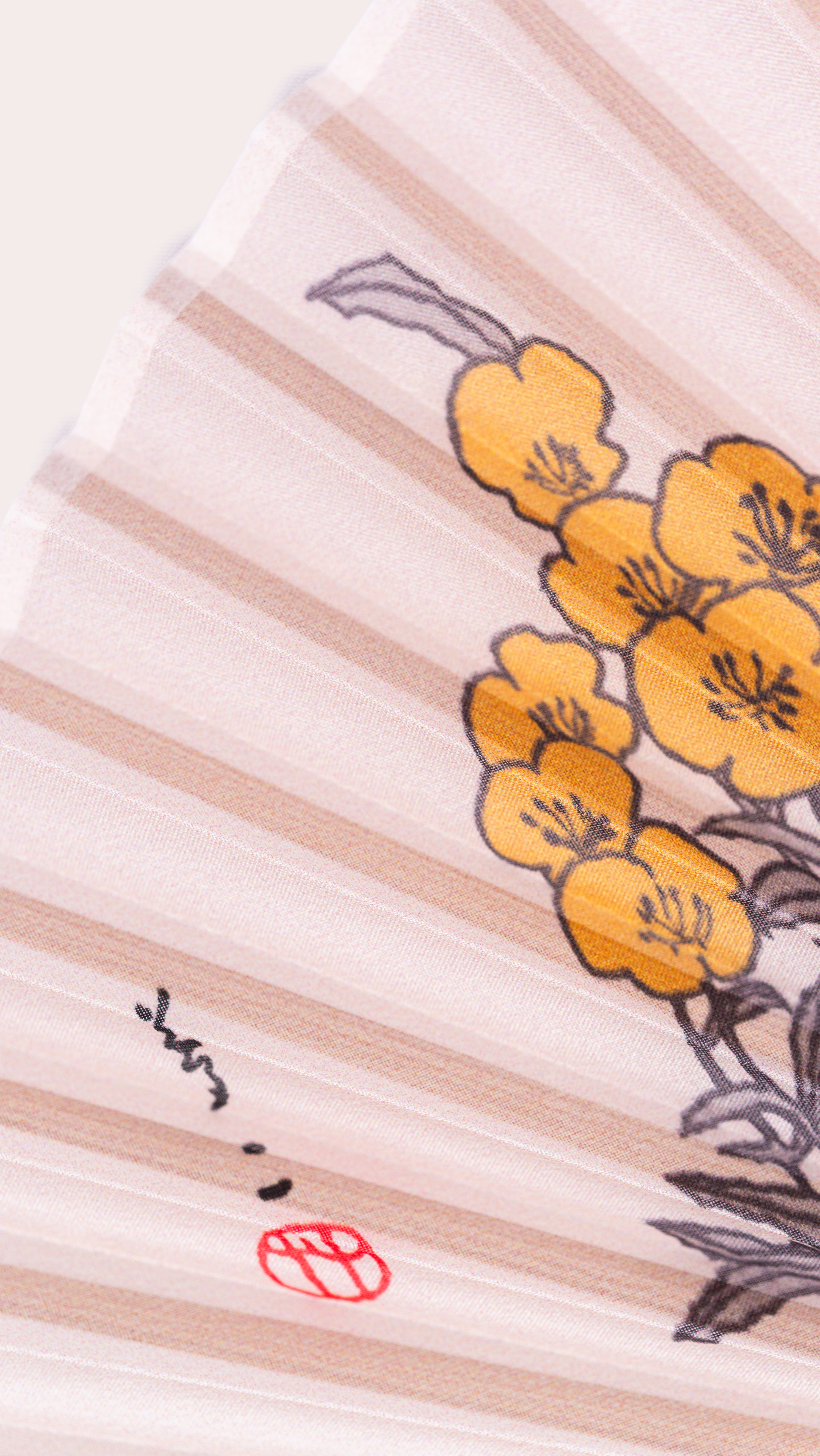 Takehisa Yumeji Collection: Handcrafted Japanese Silk Fans with Tassel - Detail