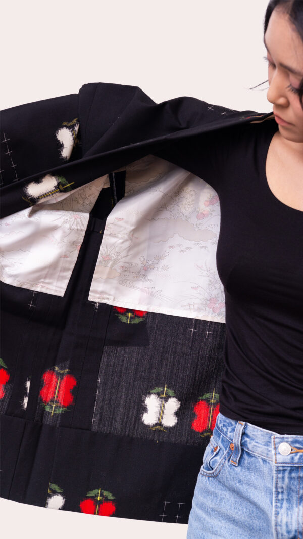 Wool Kimono and Haori jacket ensemble – Kasuri style