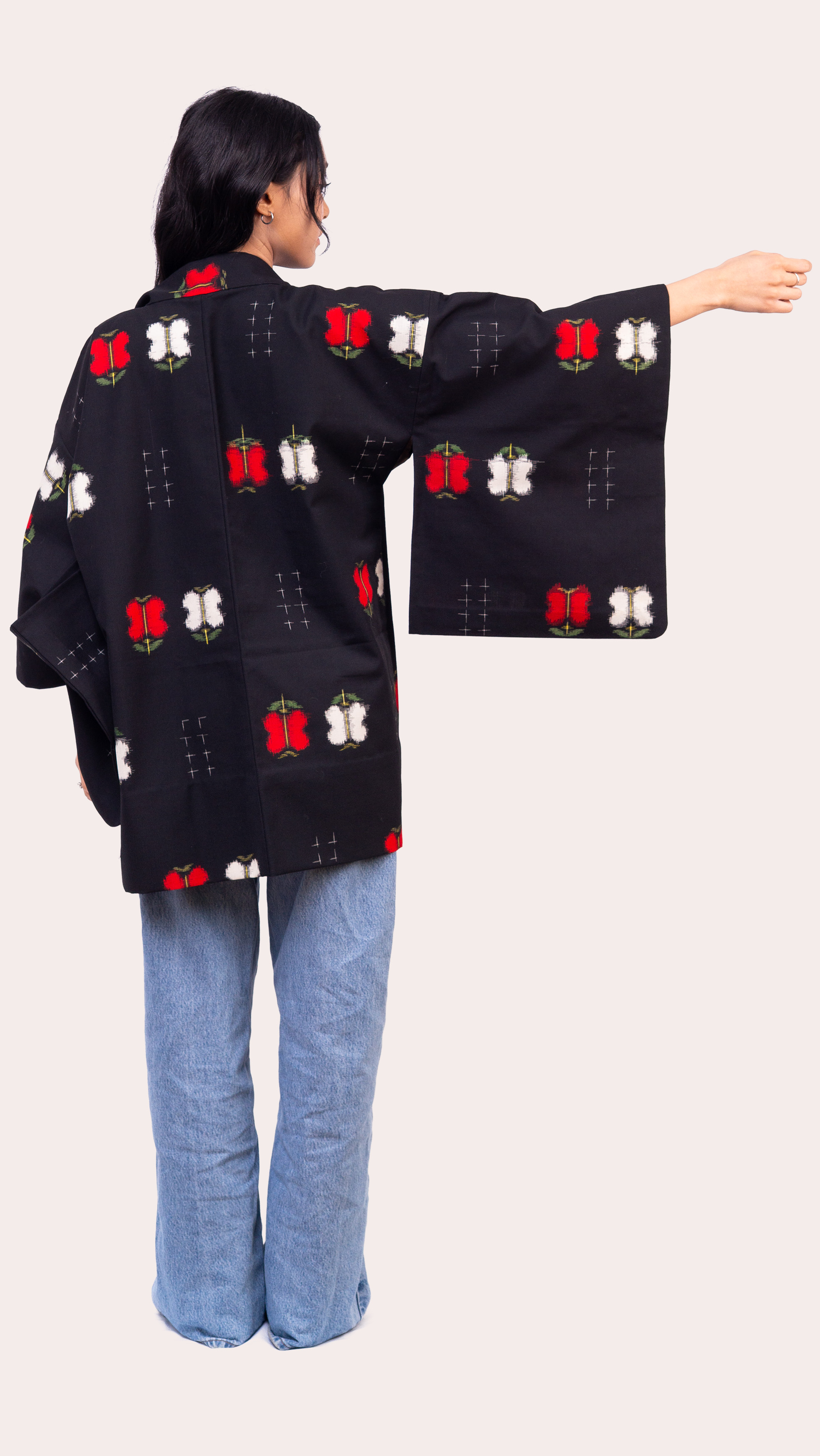 Wool Kimono and Haori jacket ensemble – Kasuri style