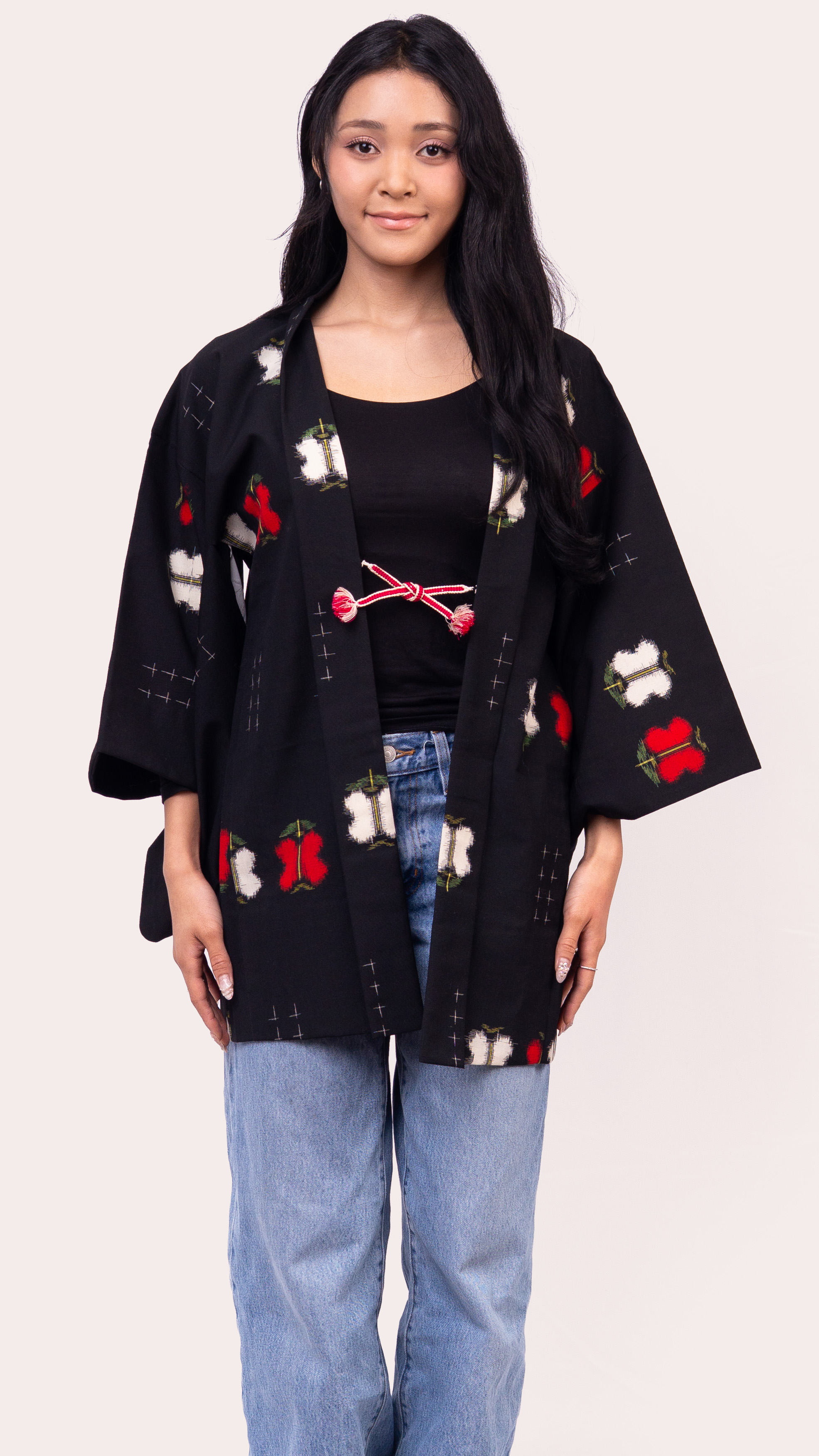 Wool Kimono and Haori jacket ensemble – Kasuri style