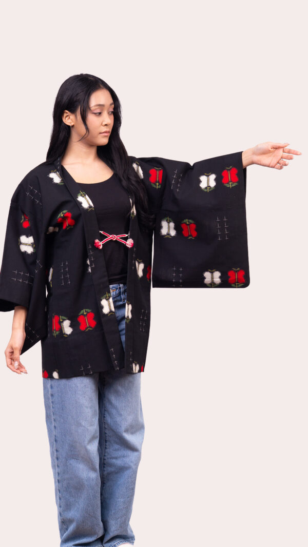 Wool Kimono and Haori jacket ensemble – Kasuri style