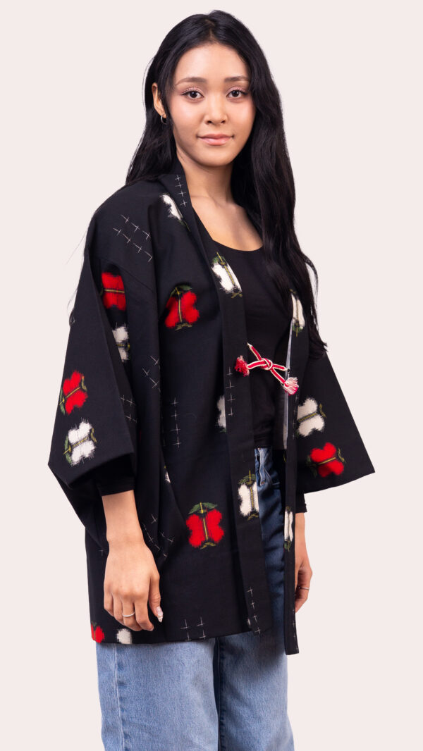 Wool Kimono and Haori jacket ensemble – Kasuri style