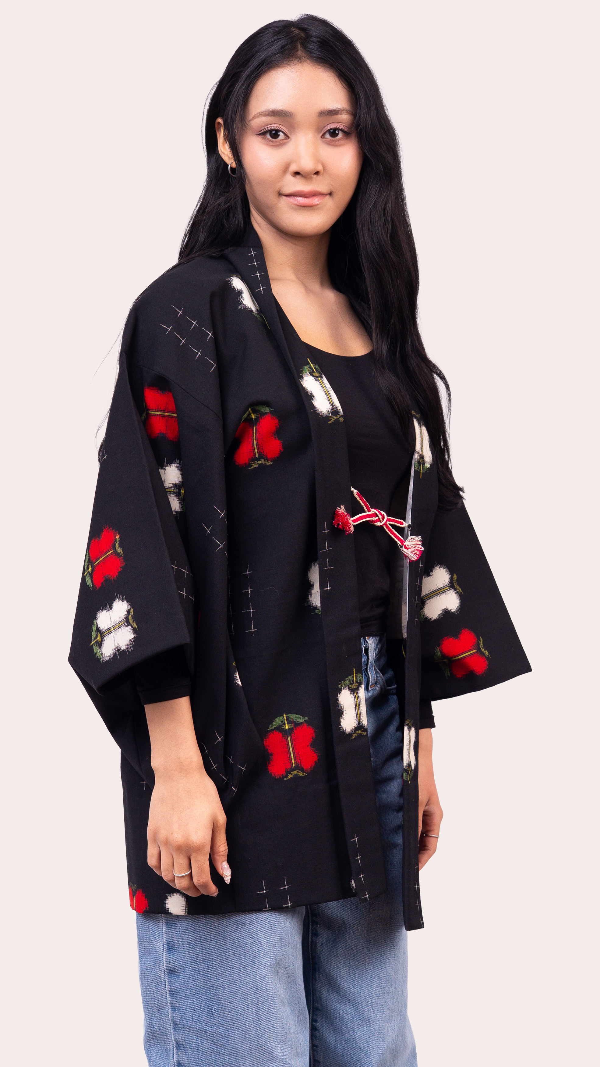 Wool Kimono and Haori jacket ensemble – Kasuri style