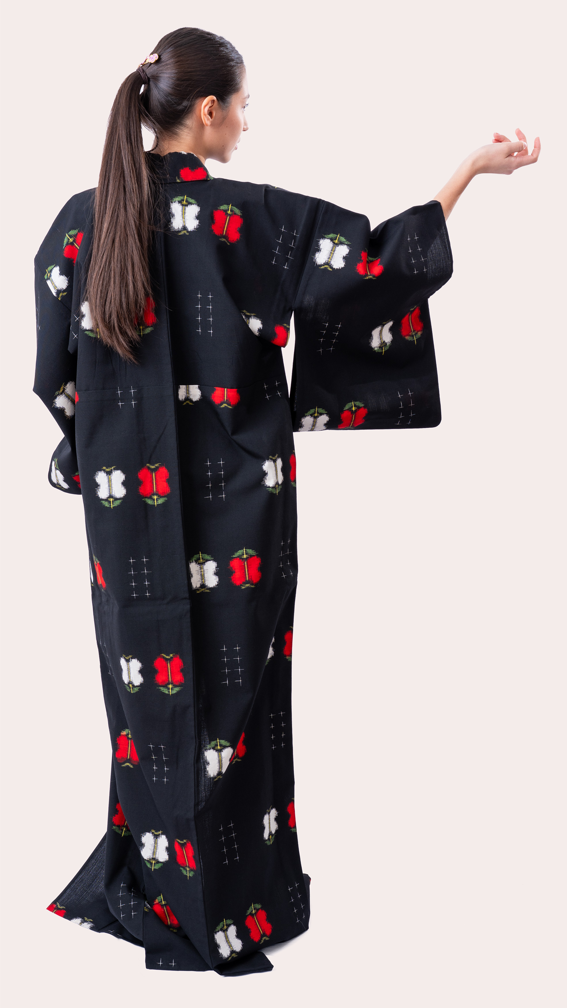 Wool Kimono and Haori jacket ensemble – Kasuri style
