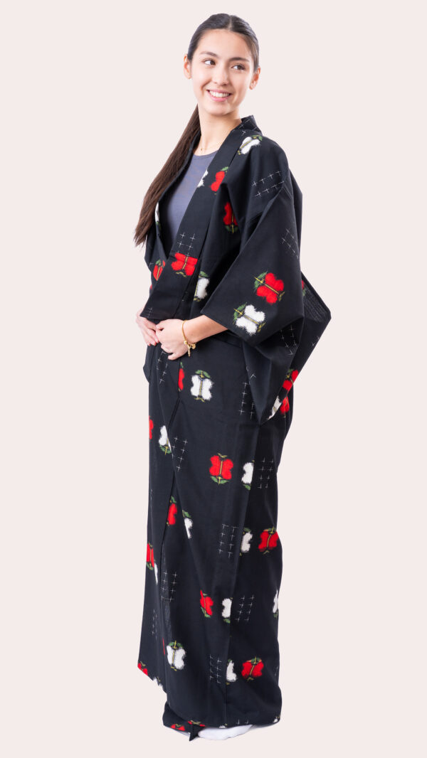 Wool Kimono and Haori jacket ensemble – Kasuri style
