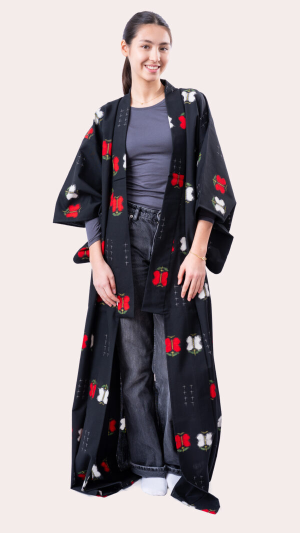 Wool Kimono and Haori jacket ensemble – Kasuri style