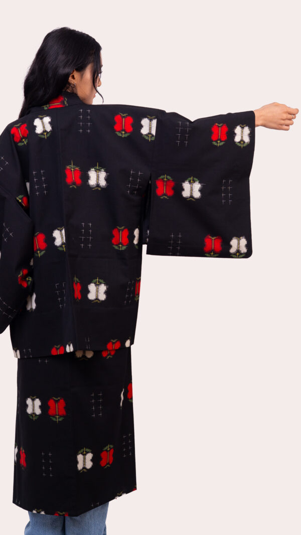 Wool Kimono and Haori jacket ensemble – Kasuri style